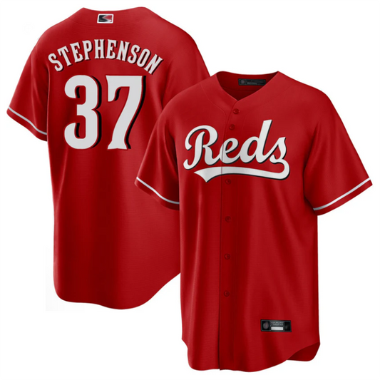 C.Reds #37 Tyler Stephenson Player Red Home Replica Game Baseball Jerseys