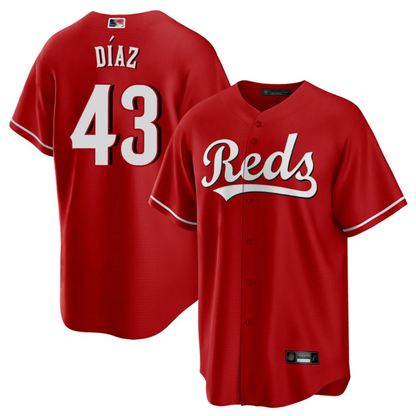 C.Reds #43 Alexis Diaz Player Red Home Replica Baseball Jerseys