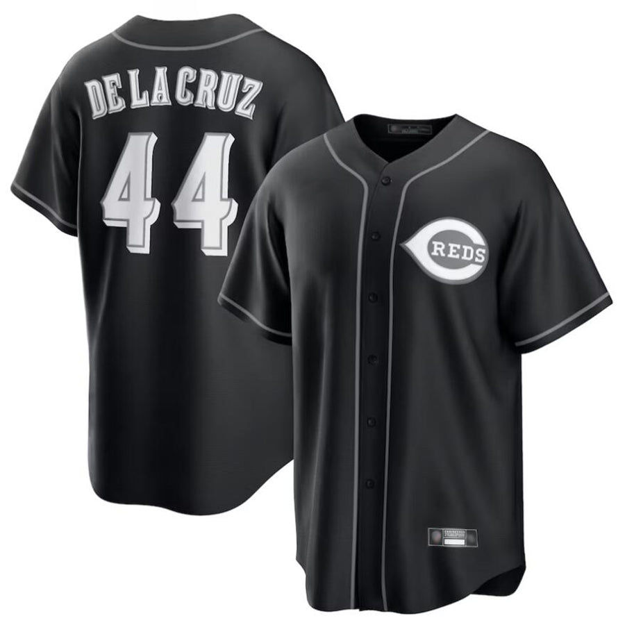 C.Reds #44 Elly De La Cruz Player Black Alternate Replica Baseball Jerseys