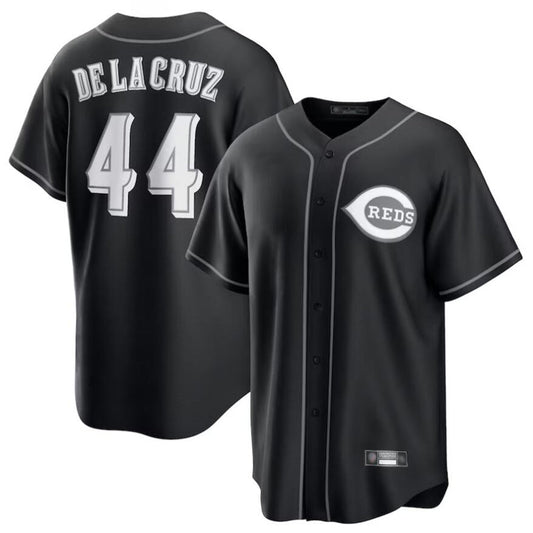 C.Reds #44 Elly De La Cruz Player Black Alternate Replica Baseball Jerseys