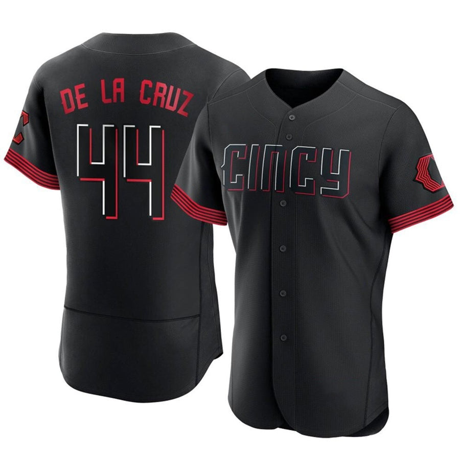C.Reds #44 Elly De La Cruz Player City Connect Black Authentic Baseball Jerseys