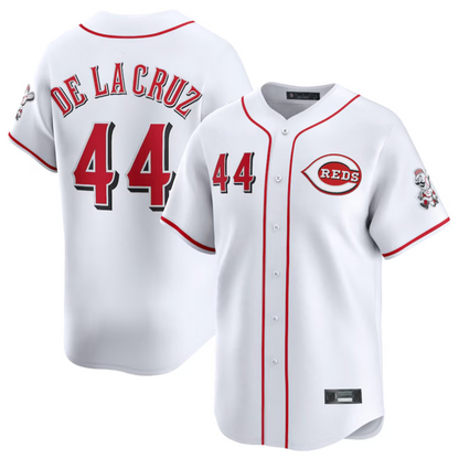 C.Reds #44 Elly De La Cruz Player White Home Limited Baseball Jerseys