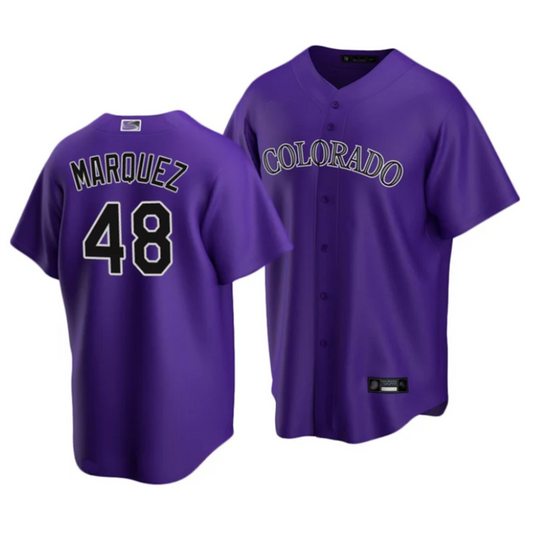 C.Rockies #48 German Marquez Player Purple Home Replica Game Baseball Jerseys