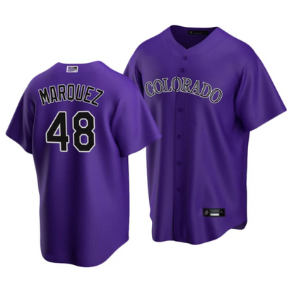 C.Rockies #48 German Marquez Player Purple Home Replica Game Baseball Jerseys