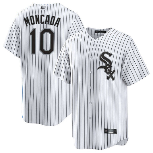C.White Sox #10 Yoan Moncada Player White Home Replica Baseball Jerseys