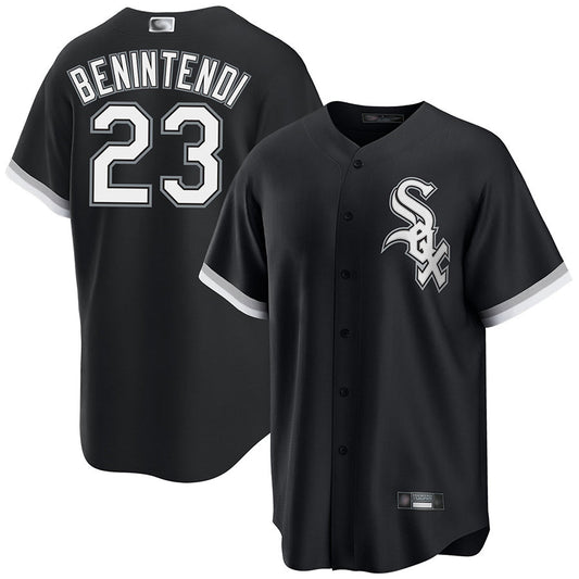C.White Sox #23 Andrew Benintendi Player Black Replica Baseball Jerseys
