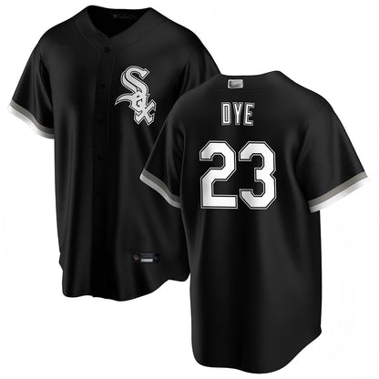 C.White Sox #23 Jermaine Dye Player Replica Black Home Baseball Jerseys