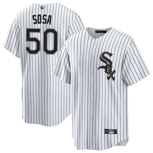 C.White Sox #50 Lenyn Sosa Player White Home Replica Game Baseball Jerseys