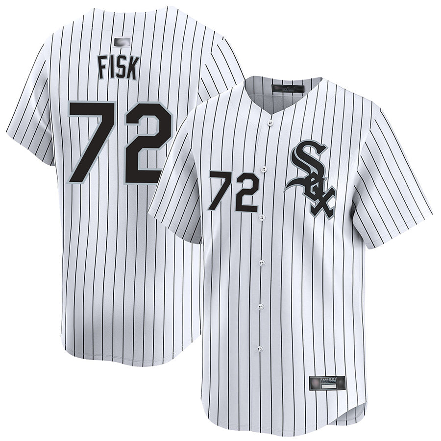 C.White Sox #72 Carlton Fisk Player White Home Limited Baseball Jerseys
