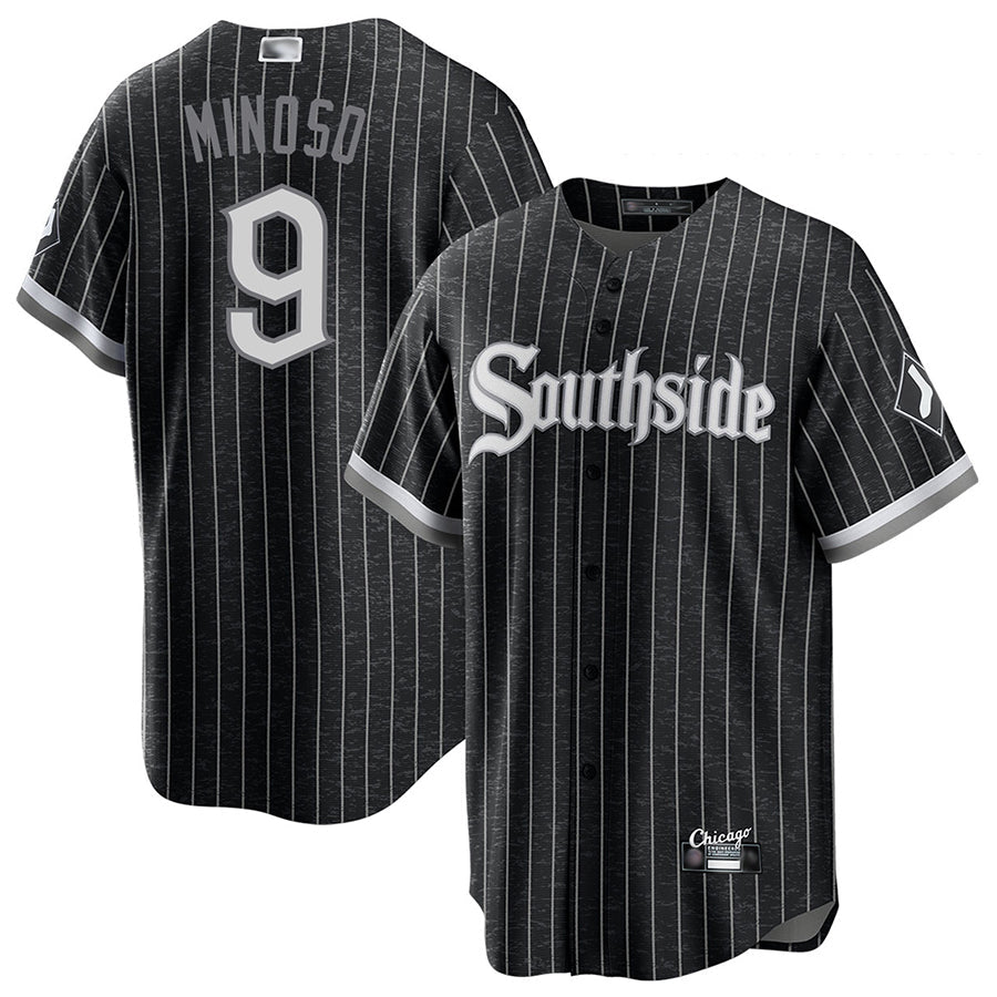 C.White Sox #9 Minnie Minoso Player Black City Connect Baseball Jerseys