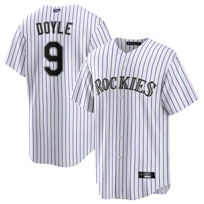 C.Rockies #9 Brenton Doyle Player White Home Replica Baseball Jerseys