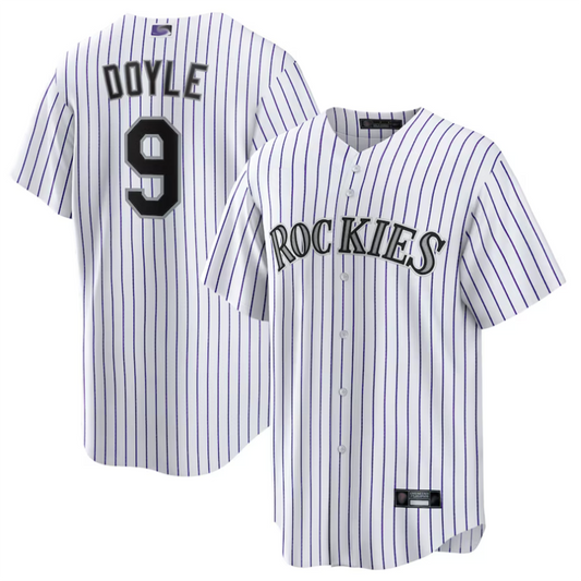 C.Rockies #9 Brenton Doyle Player White Home Replica Baseball Jerseys
