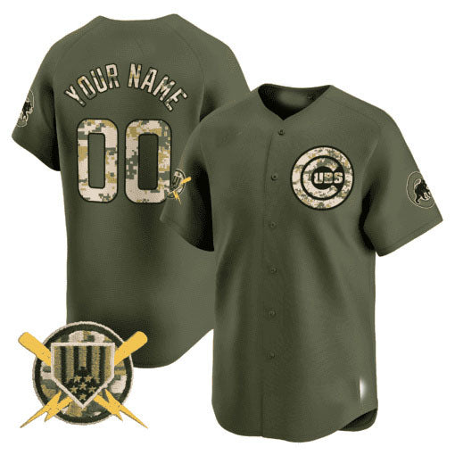 Custom C.Cubs Armed Forces Day Vapor Premier Limited¨C Stitched Baseball Jerseys
