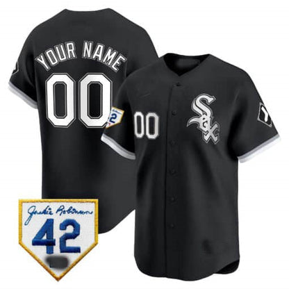 Custom C.White Sox Jackie Robinson Patch Vapor Premier Limited Stitched Baseball Jerseys