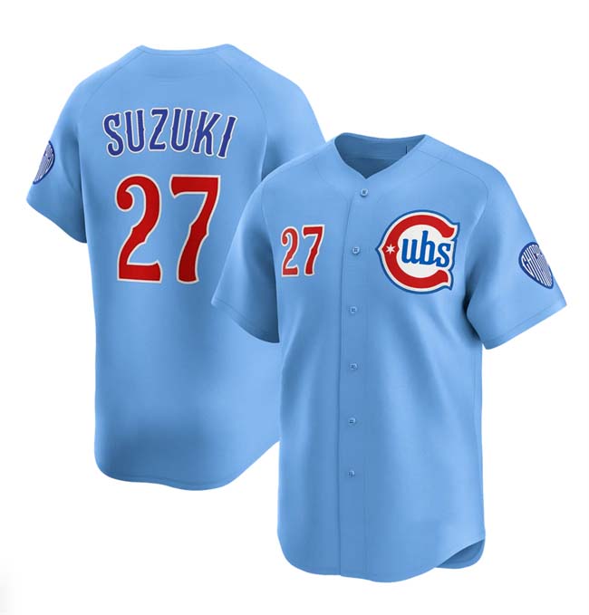 C.Cubs #27 Seiya Suzuki Player Blue 2024-25 2nd Alternate Limited Stitched Baseball Jerseys