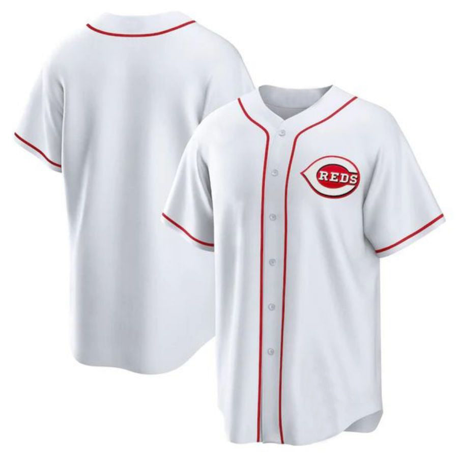 C.Reds White Home Blank Replica Player Baseball Jerseys