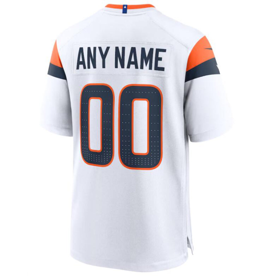 Custom D.Broncos White Home Game Football Jerseys
