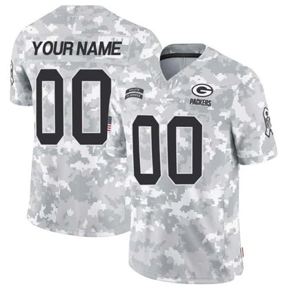 Custom GB.Packers Arctic Camo Salute To Service Limited Stitched Football Jerseys