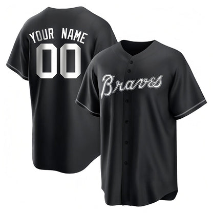 Custom A.Braves Black Game Baseball Jerseys