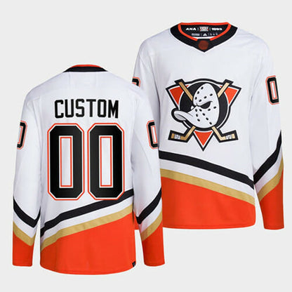 Custom A.Ducks Fanatics Breakaway White Home Hockey Jerseys