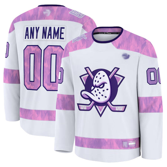 Custom A.Ducks Fanatics Fanatics Breakaway White Hockey Jerseys
