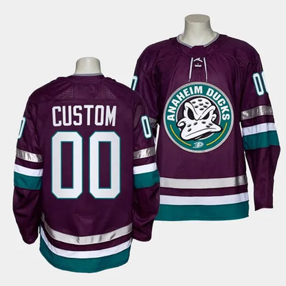 Custom A.Ducks Purple Home Game Hockey Jerseys