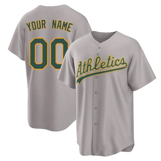 Custom Athletics Gray Replica Home Baseball Jerseys
