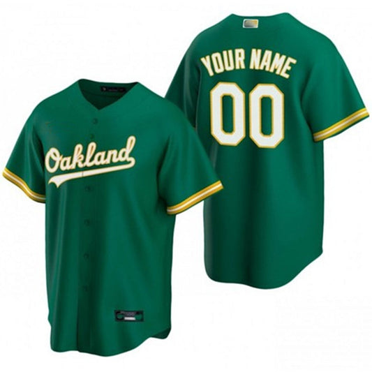 Custom Athletics Green Replica Game Baseball Jerseys