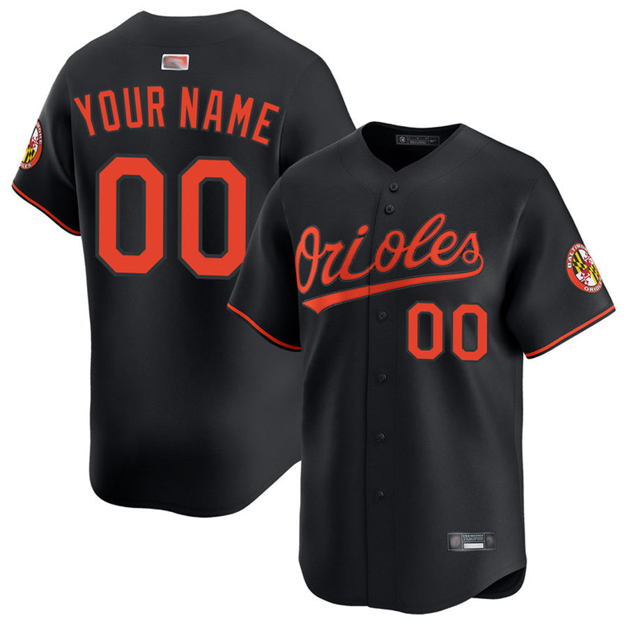 Custom B.Orioles Alternate Black Limited Baseball Jerseys
