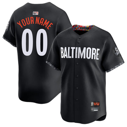 Custom B.Orioles Black City Connect Limited Game Baseball Jerseys