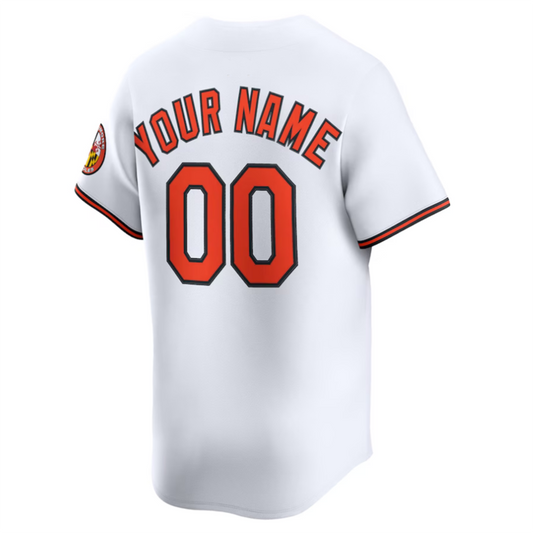 Custom B.Orioles White Home Limited Baseball Jerseys