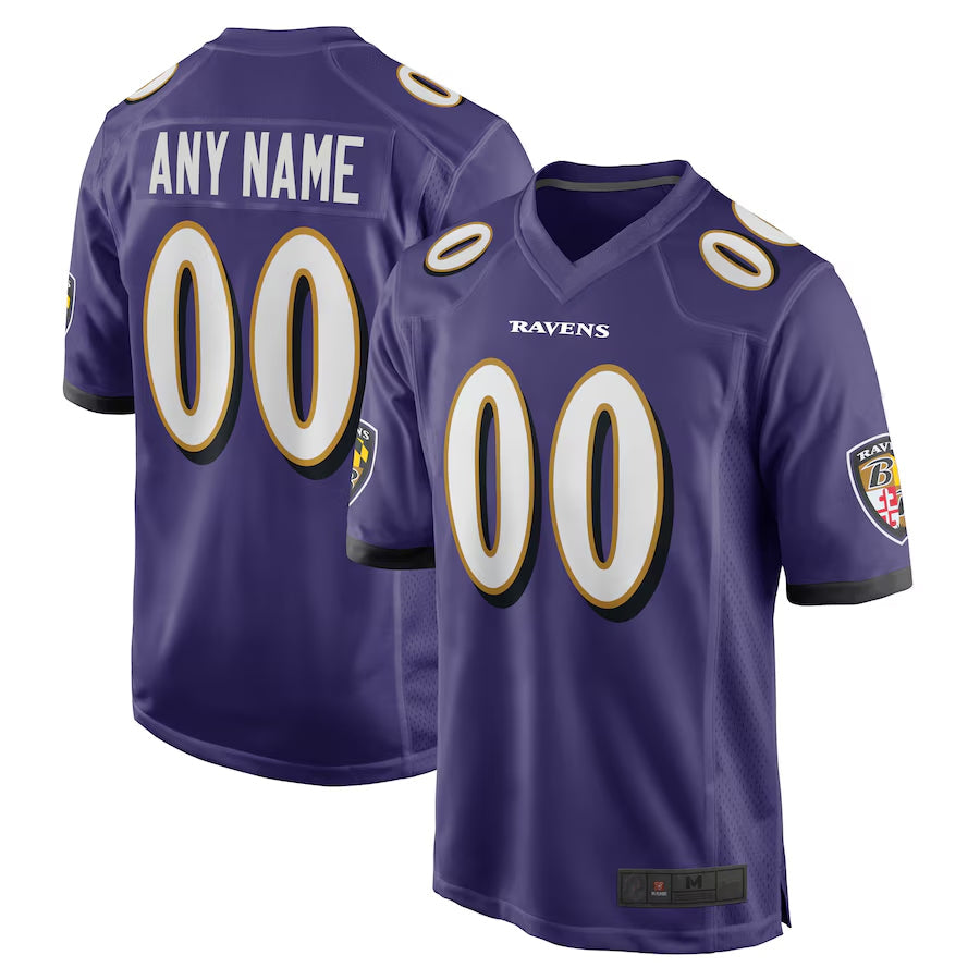 Custom B.Ravens Purple Home Game Football Jerseys