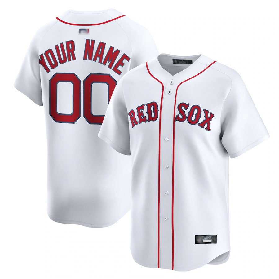 Custom B.Red Sox White Home Limited Baseball Jerseys