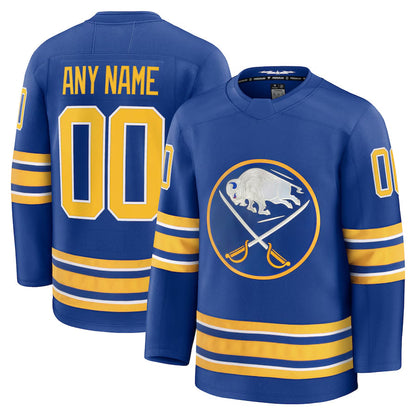 Custom B.Sabres Fanatics Home Premium Royal Hockey Jerseys