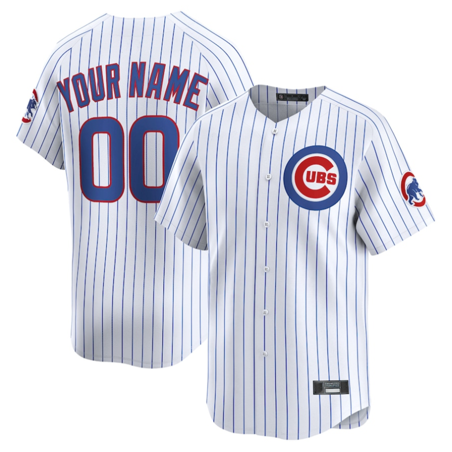Custom C.Cubs White Home Limited Baseball Jerseys
