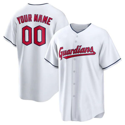 Custom C.Guardians White Home Limited Game Baseball Jerseys