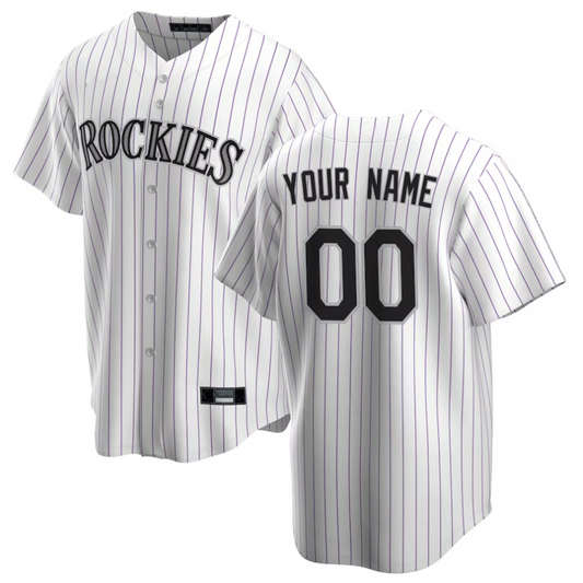 Custom C.Rockies White Home Replica Game Baseball Jerseys