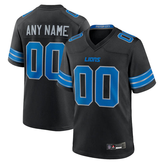 Custom D.Lions Black Home Game Football Jerseys