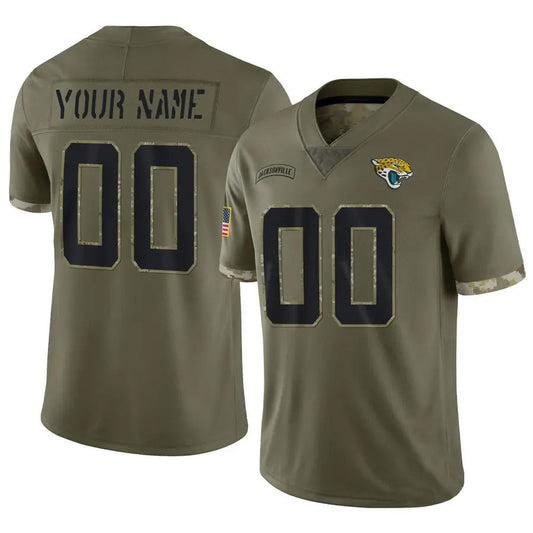 Custom J.Jaguars Olive Salute To Service Limited Football Jerseys