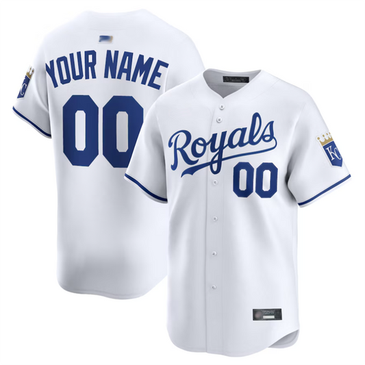 Custom KC.Royals White Home Limited Baseball Jerseys