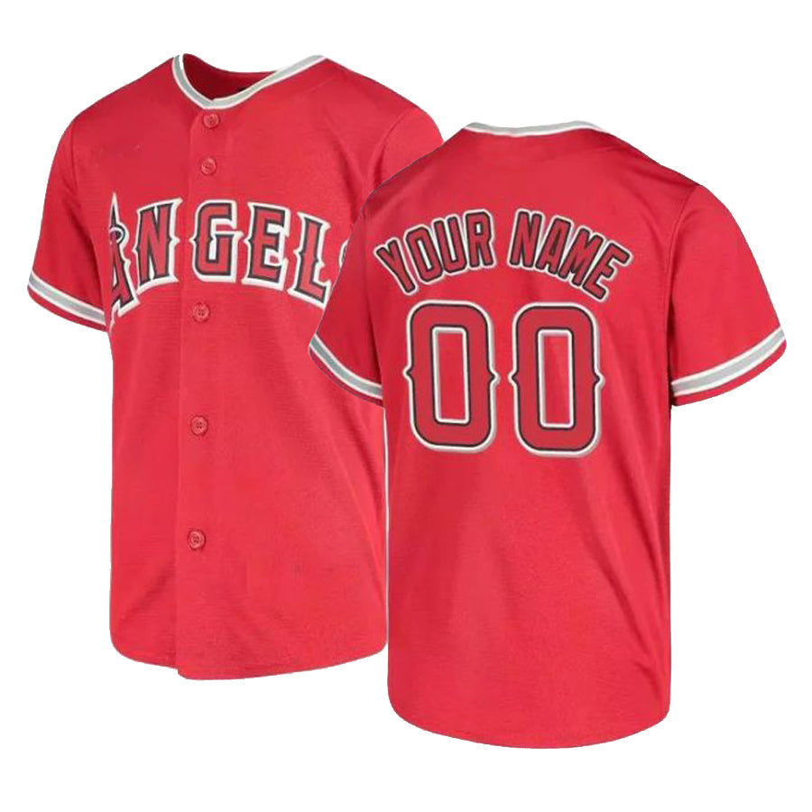 Custom LA.Angels Red Replica Stitched Baseball Jerseys