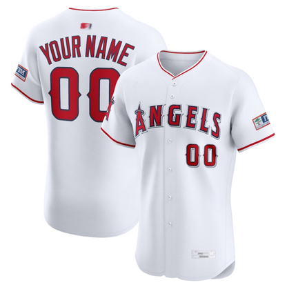 Custom LA.Angels White Home Elite Baseball Jerseys