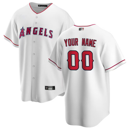 Custom LA.Angels White Home Replica Game Baseball Jerseys