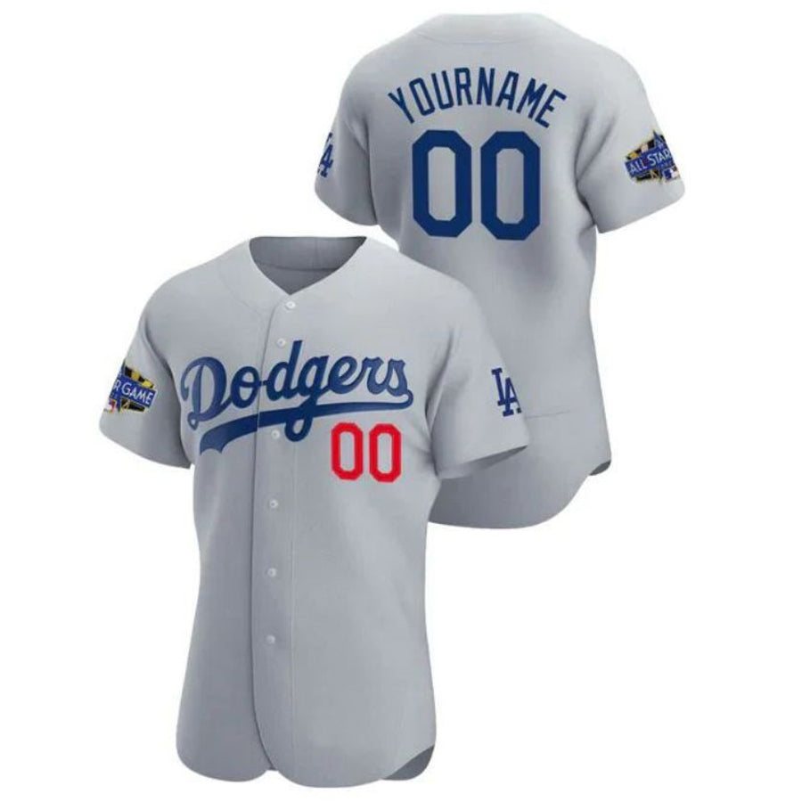 Custom LA.Dodgers All-Star Gray Elite Stitched Baseball Jerseys