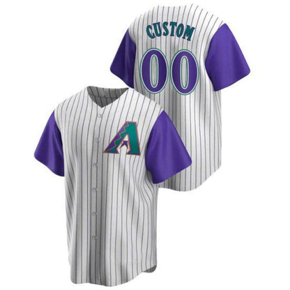 Custom A.Diamondbacks Cream Purple Cooperstown Collection Baseball Jerseys