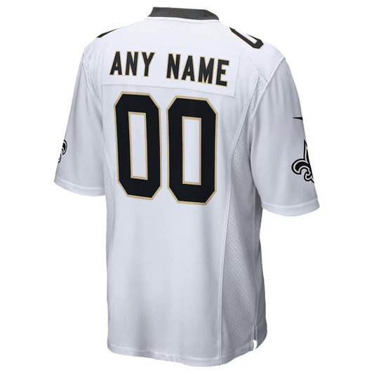 Custom NO.Saints White Home Game Football Jerseys