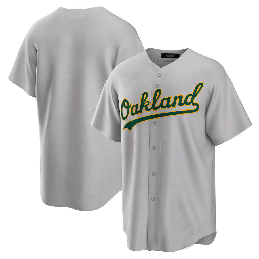 Custom Athletics Gray Road Replica Team Jersey Baseball Jerseys