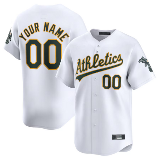 Athletics White Home Limited Baseball Jerseys - Custom