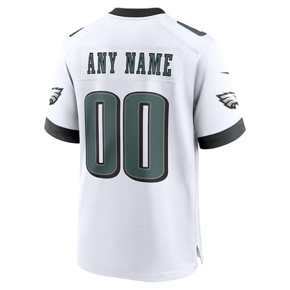 Custom P.Eagles White Stitched Home Game Football Jerseys