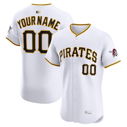 Custom P.Pirates White Home Replica Baseball Jerseys